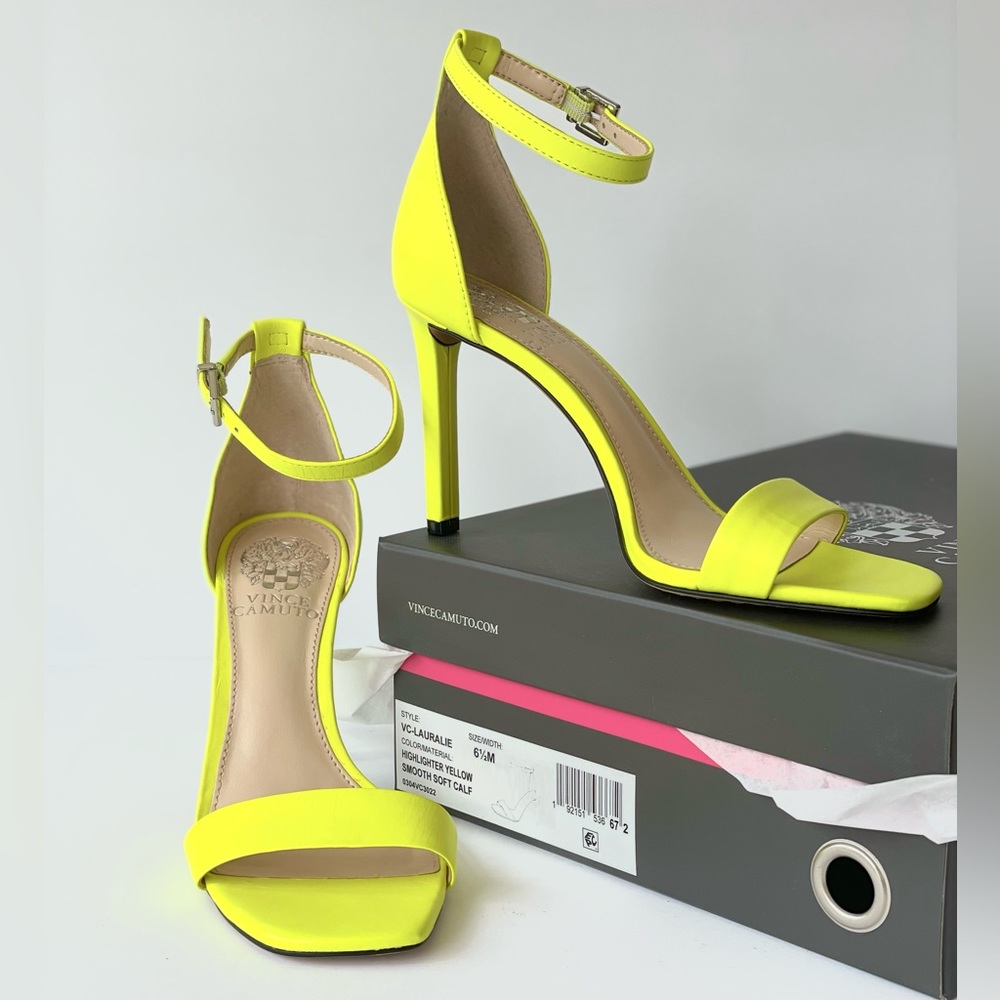 NIB, Vince Camuto Lauralie Highlighter Yellow, 6.5 (37)